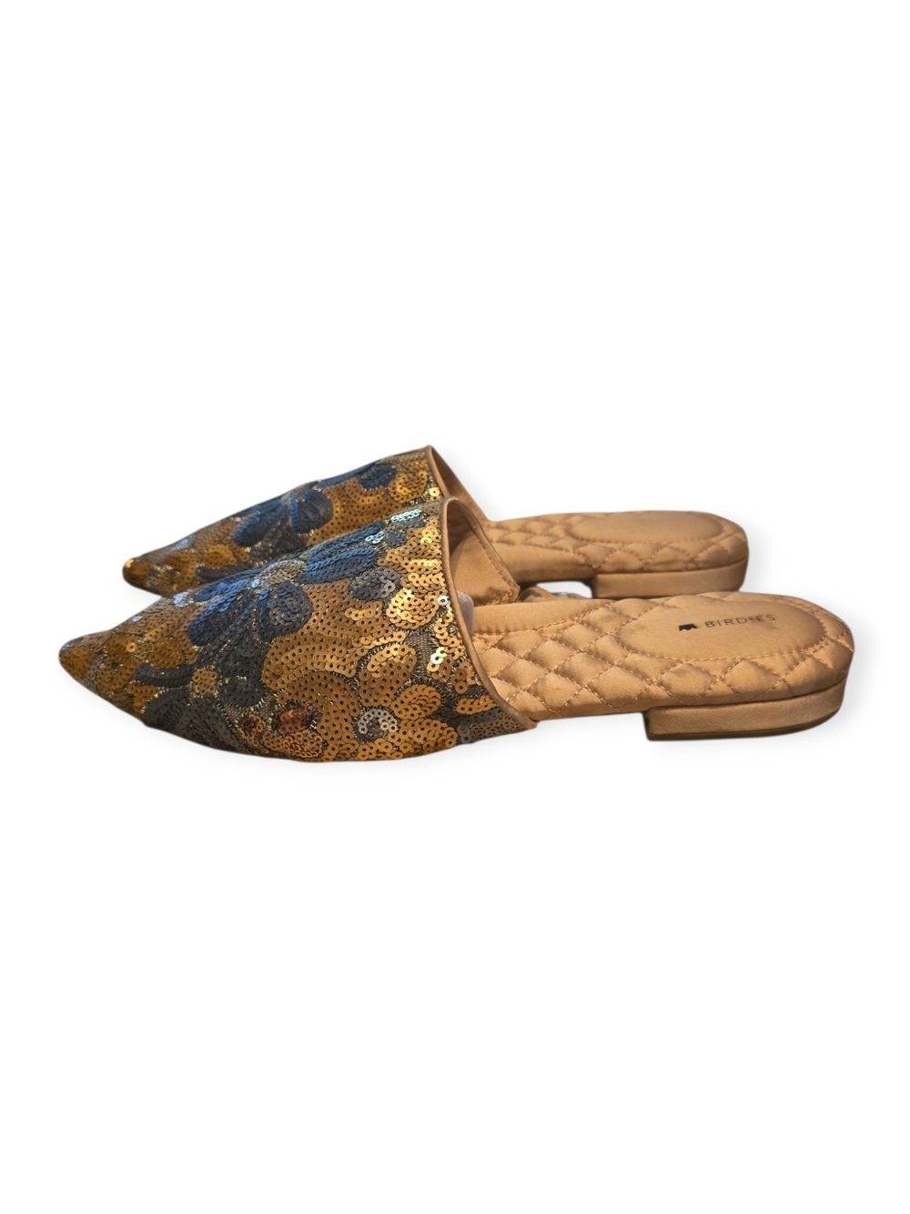 Womens Birdies The Dove sequined‎ floral mules, size 10